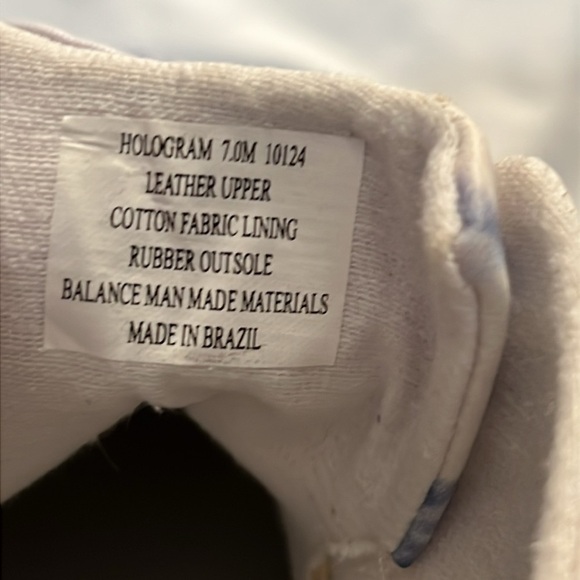 OTBT Hologram White/Blue Tie Dye Leather High-Top Sneakers - Picture 9 of 11